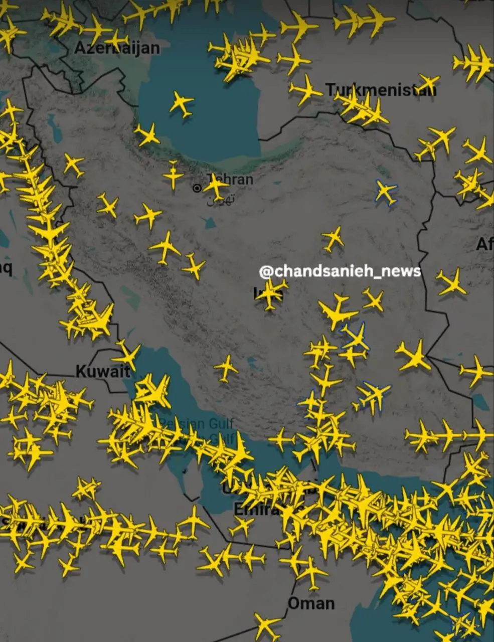آخرین وضعیت پروازها هم اکنون در آسمان تهران