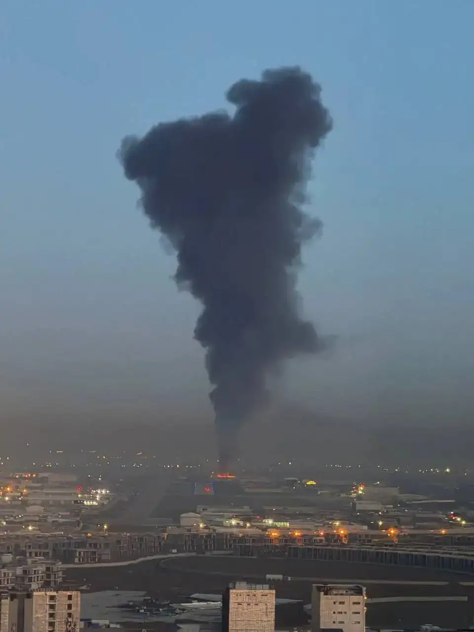 ستون‌ دود از پایگاه آمریکا در اربیل بلند شد