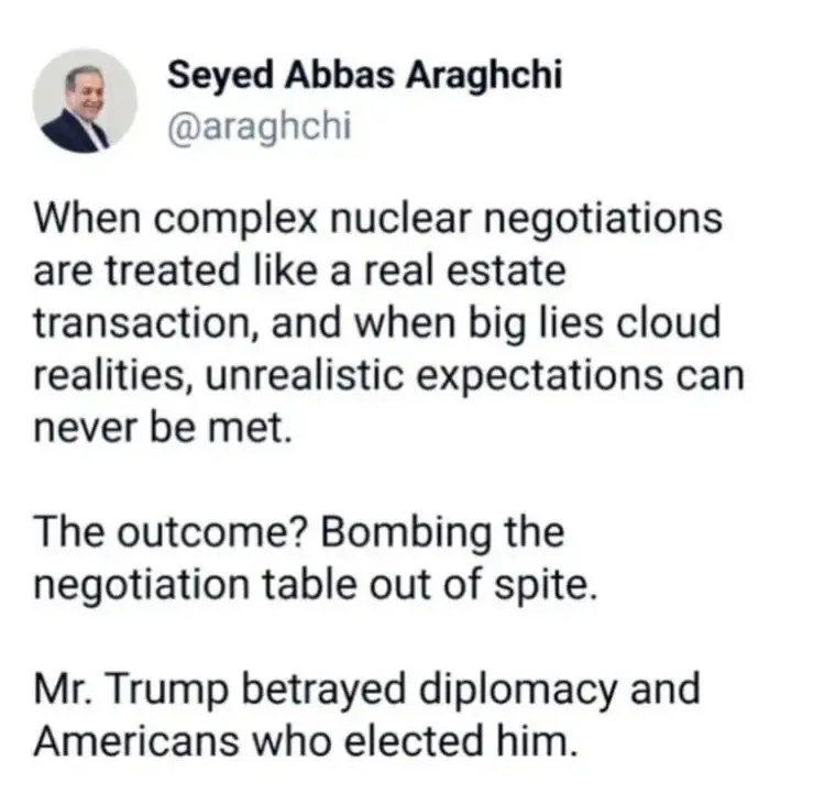 کنایه سنگین و جالب عراقچی به ویتکاف: وقتی یک املاکی را به مذاکرات می‌فرستید همین می‌شود!