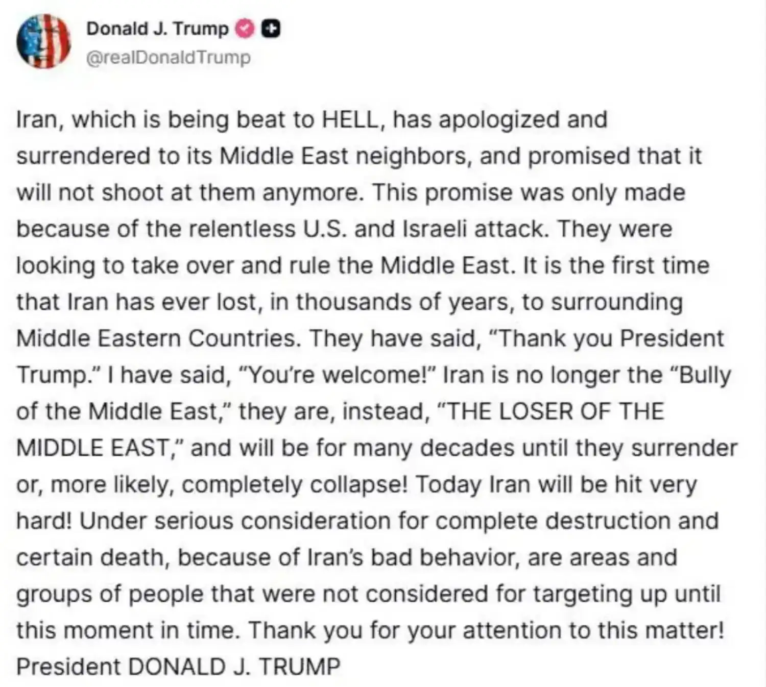 فوری/ واکنش تهدیدآمیز ترامپ به عذرخواهی پزشکیان