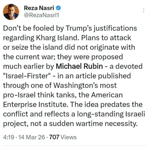 ایده تصرف خارک یک پروژه دیرینه است نه ضرورت جنگی ایده تصرف خارک یک پروژه دیرینه است نه ضرورت جنگی