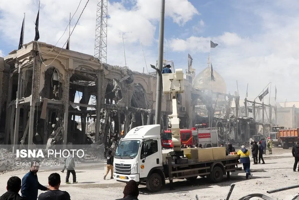 حجم تخریب حسینیه اعظم زنجان در حملات امروز