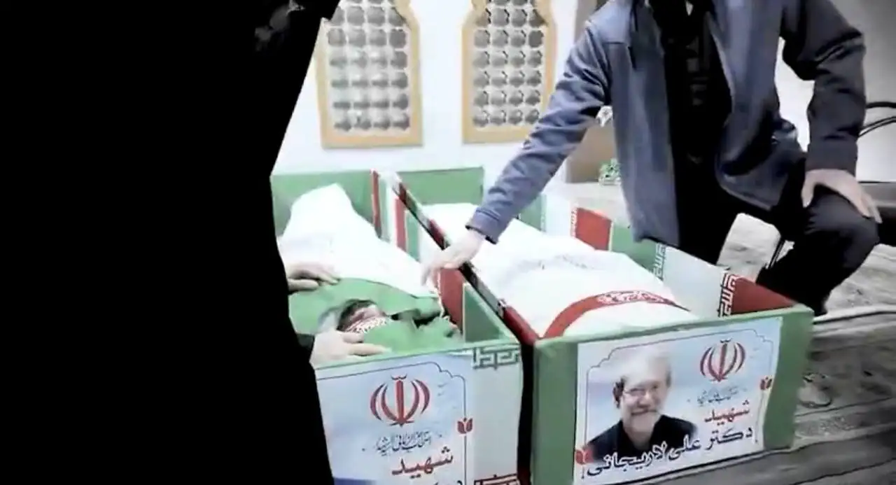 این تصاویر برای همه مناسب نیست! / تصاویری از پیکر شهید لاریجانی و فرزندش منتشر شد