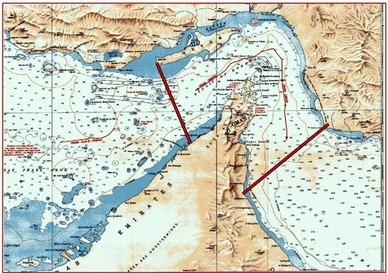 نقشه محدوده جدید تحت کنترل ایران در تنگه هرمز