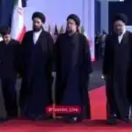 ادای احترام خانواده امام خمینی به پیکر رهبر شهید/ احوالپرسی برادران حسن خمینی با عراقچی و پزشکیان