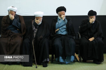گفتگوی فرمانده قرارگاه ثارالله تهران با حجج الاسلام سید مسعود و سید مصطفی خامنه ای/ گلپایگانی و داماد رهبر شهید هم بودند+ تصاویر