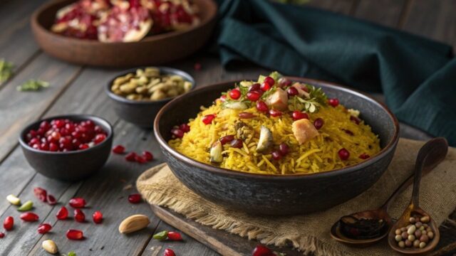 آموزش آشپزی طرز تهیه انار پلو شیرازی مجلسی