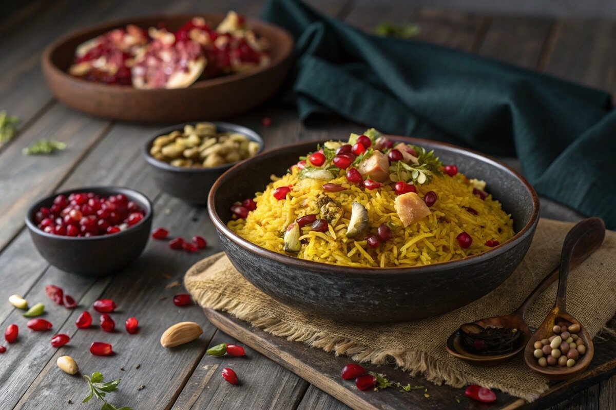 آموزش آشپزی طرز تهیه انار پلو شیرازی مجلسی
