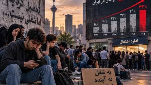بیکاری جوانان به ۲۳ ۴ درصد رسید در یکسال ۴۵۰ هزار شاغل جوان کمتر و نزدیک به ۸۰۰ هزار غیرفعال بیشتر و مسئولانی که بحران ر