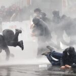 تظاهرات در بروکسل به خشونت کشیده شد ۲۱ نفر بازداشت شدند