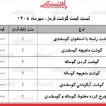 ثبات قیمت گوشت قرمز در بازار نرخ ها در ۲۰ مهر ۱۴۰۵ چه تغییراتی داشتند
