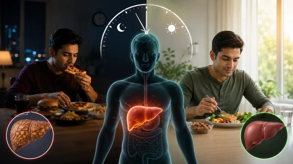 غذا خوردن در اواخر شب سلامت کبد را به خطر می اندازد