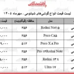 گزارش جدید قیمت گوشی های شیائومی در بازار ۲۴ مهر ۱۴۰۵